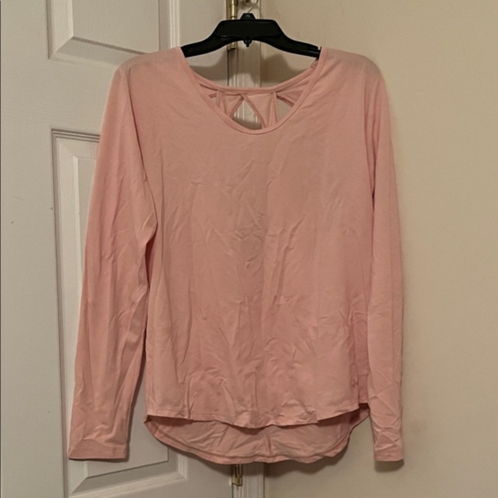 Under Armour Soft Pink Long Sleeve Top with Open back